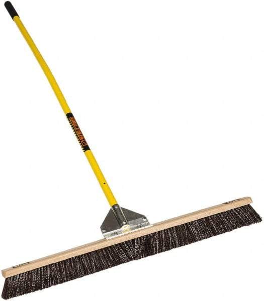 SEYMOUR-MIDWEST - 24" General Purpose Polypropylene Push Broom - 3" Bristle Length, Wood Block, Bolt-On Handle Connection, Handle Included - Americas Industrial Supply