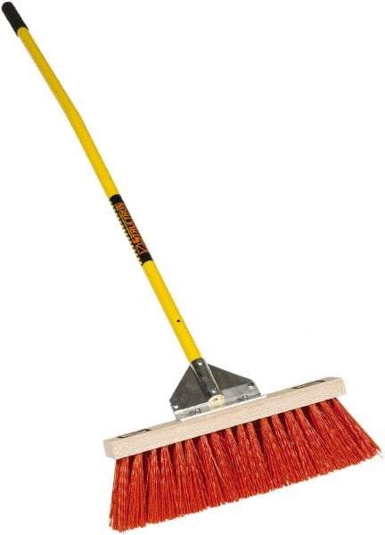 SEYMOUR-MIDWEST - 18" Rough Surface Polypropylene Push Broom - 5-1/2" Bristle Length, Wood Block, Bolt-On Handle Connection, Handle Included - Americas Industrial Supply