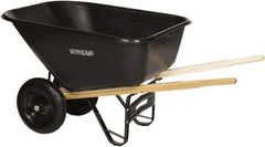 SEYMOUR-MIDWEST - 10 Cu Ft Capacity Wheelbarrow with 8" Pneumatic Wheel - Wood Handle, 59-3/4" Long x 35-1/4" Wide x 19-1/4" High, Black - Americas Industrial Supply