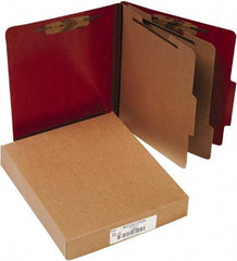 ACCO - 11 x 8 1/2", Letter Size, Red, File Folders with Top Tab - Right of Center Tab Cut Location - Americas Industrial Supply