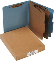 ACCO - 11 x 8 1/2", Letter Size, Sky Blue, File Folders with Top Tab - Right of Center Tab Cut Location - Americas Industrial Supply