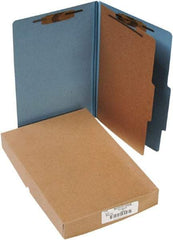 ACCO - 14 x 8 1/2", Legal, Sky Blue, File Folders with Top Tab - Right of Center Tab Cut Location - Americas Industrial Supply