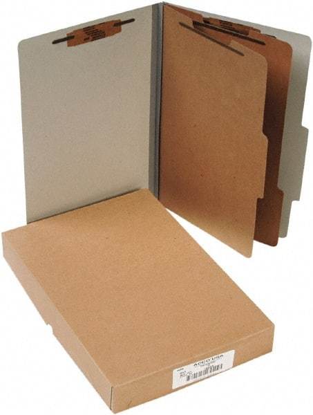 ACCO - 14 x 8 1/2", Legal, Gray, File Folders with Top Tab - Right of Center Tab Cut Location - Americas Industrial Supply