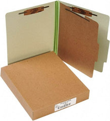 ACCO - 11 x 8 1/2", Letter Size, Leaf Green, File Folders with Top Tab - Right of Center Tab Cut Location - Americas Industrial Supply