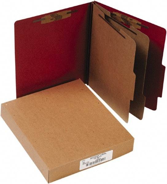 ACCO - 11 x 8 1/2", Letter Size, Earth Red, File Folders with Top Tab - Right of Center Tab Cut Location - Americas Industrial Supply