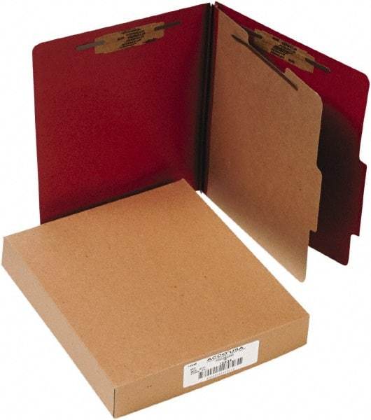 ACCO - 11 x 8 1/2", Letter Size, Earth Red, File Folders with Top Tab - Right of Center Tab Cut Location - Americas Industrial Supply