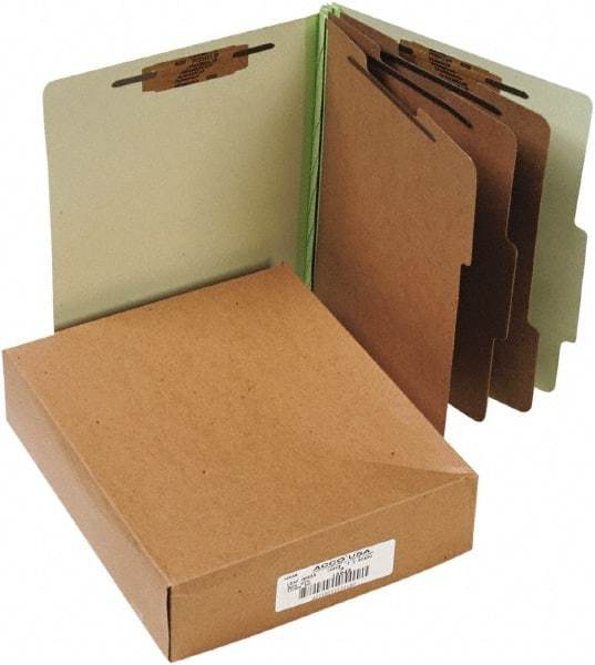 ACCO - 11 x 8 1/2", Letter Size, Leaf Green, File Folders with Top Tab - Right of Center Tab Cut Location - Americas Industrial Supply