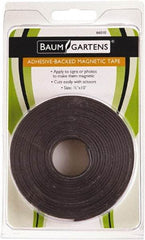 Baum/Gartens - 120" Long x 1/2" Wide x 1/8" Thick Flexible Magnetic Strip - Adhesive Back, Black - Americas Industrial Supply