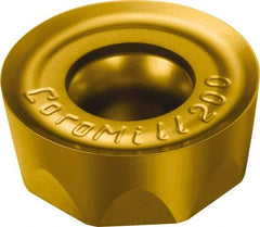 Sandvik Coromant - RCHT2006M0 PL Grade 1025 Carbide Milling Insert - TiCN/TiN Finish, 6.35mm Thick, 20mm Inscribed Circle - Americas Industrial Supply
