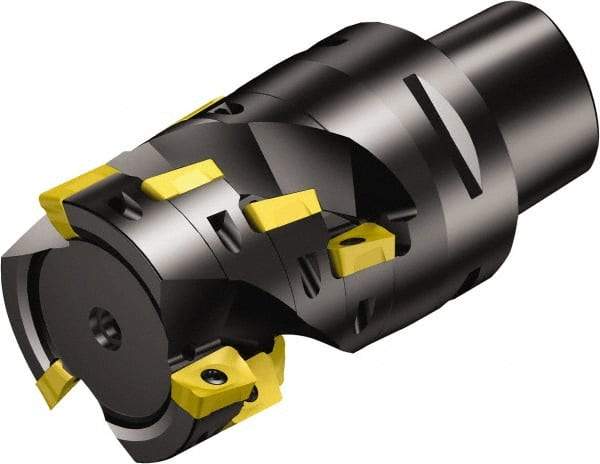 Sandvik Coromant - 4 Inserts, 63mm Cut Diam, 63mm Arbor Diam, 43mm Max Depth of Cut, Indexable Square-Shoulder Face Mill - 90° Lead Angle, 80.6mm High, R390-18.. Insert Compatibility, Through Coolant, Series CoroMill 390 - Americas Industrial Supply