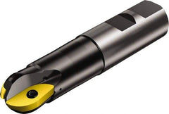 Sandvik Coromant - 1/2" Cut Diam, 11.2776mm Max Depth of Cut, 3/4" Shank Diam, 108.75mm OAL, Indexable Ball Nose End Mill - 24.7mm Head Length, Weldon Flat Shank, RA216..Mxx Toolholder, RA216-1302 Insert - Americas Industrial Supply