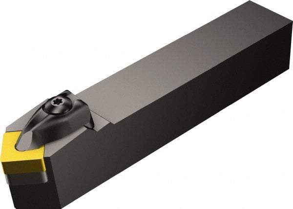 Sandvik Coromant - DSDNN, Neutral Cut, 45° Lead Angle, 16mm Shank Height x 16mm Shank Width, Negative Rake Indexable Turning Toolholder - 100mm OAL, SNMG 09 03 08, SNMG 322 Insert Compatibility, Series T-Max P - Americas Industrial Supply