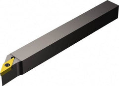 Sandvik Coromant - SVJBR/L-S, Left Hand Cut, -3° Lead Angle, 10mm Shank Height x 10mm Shank Width, Neutral Rake Indexable Turning Toolholder - 125mm OAL, VBMT 11 03 04, VBMT 221 Insert Compatibility, Series CoroTurn 107 - Americas Industrial Supply