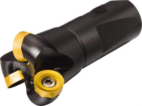 Sandvik Coromant - 2 Inserts, 5/8" Cut Diam, 1" Arbor Diam, 4.7498mm Max Depth of Cut, Indexable Square-Shoulder Face Mill - 0° Lead Angle, 132mm High, RCKT 09 T3 00 Insert Compatibility, Series CoroMill 200 - Americas Industrial Supply