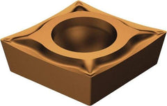 Sandvik Coromant - CCET21.503 UM Grade 1115 Carbide Turning Insert - TiAlN/AlCr2O3 Finish, 80° Diamond, 1/4" Inscr Circle, 3/32" Thick, 0.1mm Corner Radius - Americas Industrial Supply