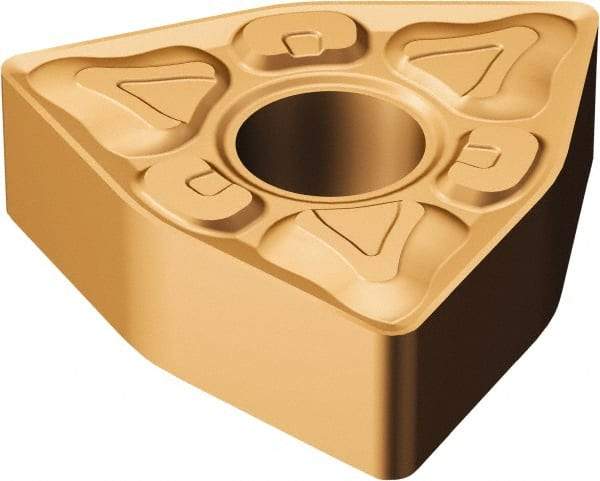 Sandvik Coromant - WNMG432 XM Grade GC15 Carbide Turning Insert - TiAlN/AlCr2O3 Finish, 80° Trigon, 1/2" Inscr Circle, 3/16" Thick, 1/32" Corner Radius - Americas Industrial Supply