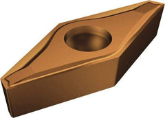Sandvik Coromant - VCEX2203 F Grade 1115 Carbide Turning Insert - TiAlN/AlCr2O3 Finish, 35° Diamond, 3/8" Inscr Circle, 1/8" Thick, 0.1mm Corner Radius - Americas Industrial Supply