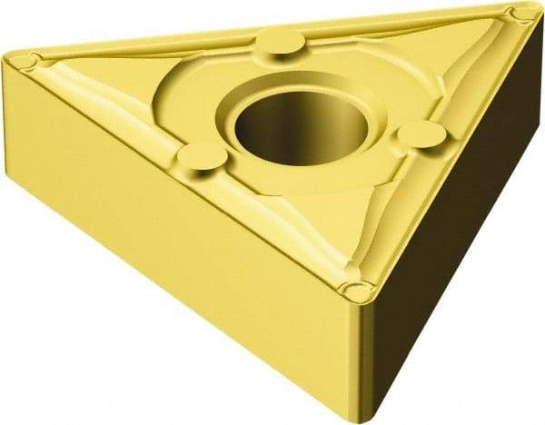 Sandvik Coromant - TNMX331 WF Grade 2015 Carbide Turning Insert - TiCN/Al2O3/TiN Finish, 60° Triangle, 3/8" Inscr Circle, 3/16" Thick, 1/64" Corner Radius - Americas Industrial Supply