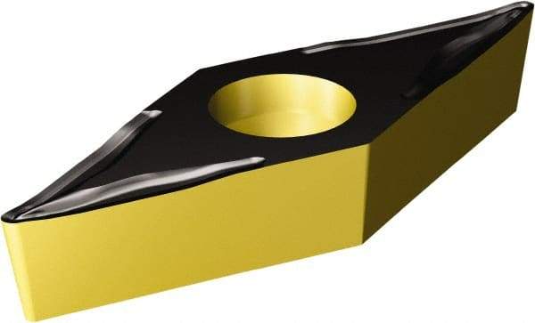 Sandvik Coromant - VBMT333 UM Grade 1515 Carbide Turning Insert - TiCN/Al2O3/TiN Finish, 35° Diamond, 3/8" Inscr Circle, 3/16" Thick, 3/64" Corner Radius - Americas Industrial Supply