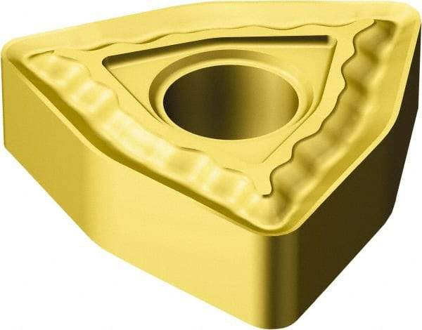 Sandvik Coromant - WNMG433 QM Grade 235 Carbide Turning Insert - TiCN/TiN Finish, 80° Trigon, 1/2" Inscr Circle, 3/16" Thick, 3/64" Corner Radius - Americas Industrial Supply