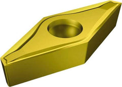 Sandvik Coromant - VCEX2200 F Grade 1020 Carbide Turning Insert - TiN Finish, 35° Diamond, 1/4" Inscr Circle, 1/8" Thick, 0.02mm Corner Radius - Americas Industrial Supply