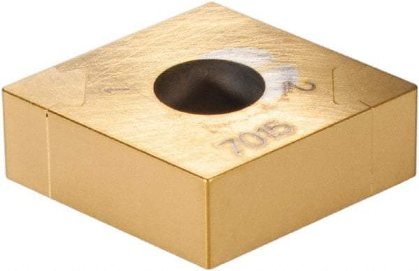 Sandvik Coromant - CNGA431 Grade 7015 Carbide Turning Insert - TiN Finish, 80° Diamond, 1/2" Inscr Circle, 3/16" Thick, 1/64" Corner Radius - Americas Industrial Supply