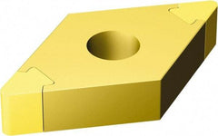 Sandvik Coromant - DNGA432 Grade 7525 Carbide Turning Insert - TiN Finish, 55° Diamond, 1/2" Inscr Circle, 3/16" Thick, 1/32" Corner Radius - Americas Industrial Supply