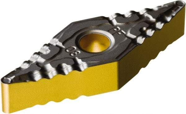 Sandvik Coromant - VNMG332 PF Grade 1515 Carbide Turning Insert - TiCN/Al2O3/TiN Finish, 35° Diamond, 3/8" Inscr Circle, 3/16" Thick, 1/32" Corner Radius - Americas Industrial Supply