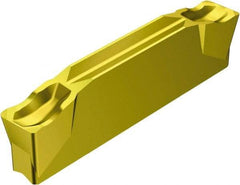 Sandvik Coromant - R123H2H CR 2135 Grade, 0.1575" Cutting Width, Carbide Cutoff Insert - 5° Right Hand Lead Angle, 0.0118" Cnr Rad, TiCN/Al2O3/TiN Coated - Americas Industrial Supply