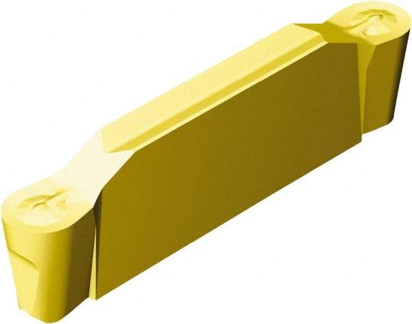 Sandvik Coromant - J2N123x2 RO 6mm Cutting Width Carbide Grooving Insert - 22.2mm Max Depth of Cut, Neutral, 3mm Corner Radius, TiCN/Al2O3/TiN Finish - Americas Industrial Supply