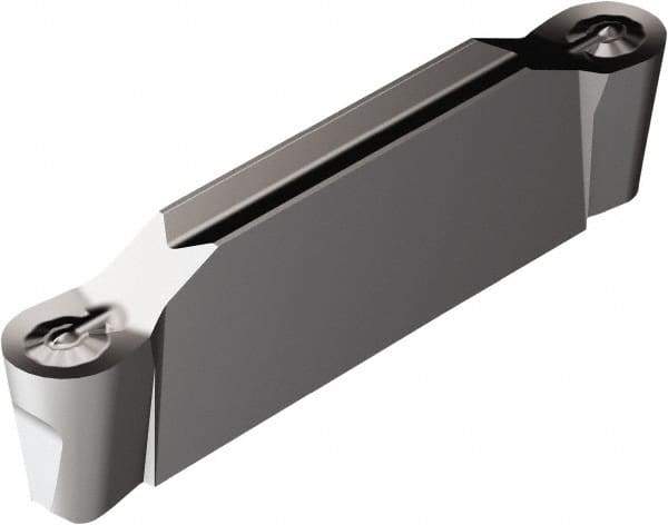Sandvik Coromant - H2N123x2 RO 4mm Cutting Width Carbide Grooving Insert - 23.3mm Max Depth of Cut, Neutral, 2mm Corner Radius, TiAlN Finish - Americas Industrial Supply