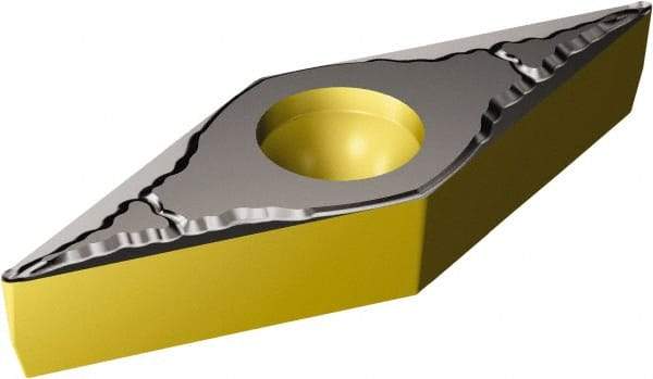 Sandvik Coromant - VBMT331 PM Grade 4305 Carbide Turning Insert - TiCN/Al2O3/TiN Finish, 35° Diamond, 3/8" Inscr Circle, 3/16" Thick, 1/64" Corner Radius - Americas Industrial Supply