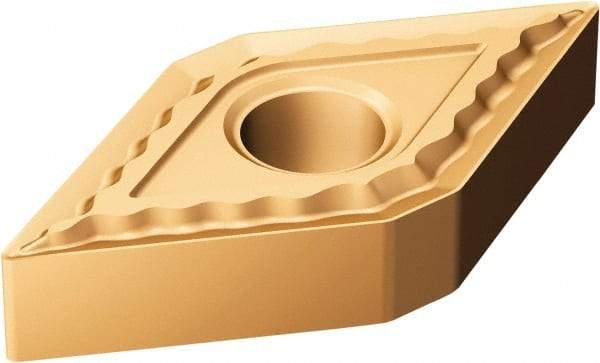 Sandvik Coromant - DNMG441 QM Grade 1115 Carbide Turning Insert - TiAlN/AlCr2O3 Finish, 55° Diamond, 1/2" Inscr Circle, 1/4" Thick, 1/64" Corner Radius - Americas Industrial Supply