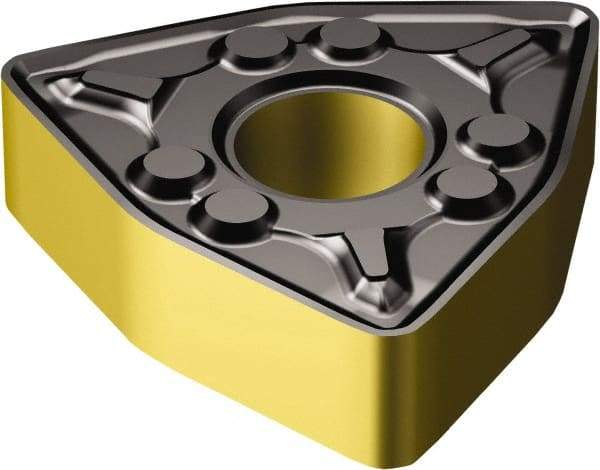 Sandvik Coromant - WNMG333 WM Grade 3225 Carbide Turning Insert - TiCN/AI2O3/TiN Finish, 80° Trigon, 3/8" Inscr Circle, 3/16" Thick, 3/64" Corner Radius - Americas Industrial Supply
