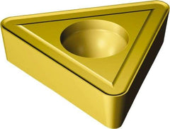 Sandvik Coromant - TCMT32.52 UR Grade 235 Carbide Turning Insert - TiCN/TiN Finish, 60° Triangle, 3/8" Inscr Circle, 5/32" Thick, 1/32" Corner Radius - Americas Industrial Supply
