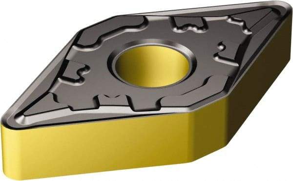 Sandvik Coromant - DNMG442 KF Grade 3210 Carbide Turning Insert - TiCN/AI2O3/TiN Finish, 55° Diamond, 1/2" Inscr Circle, 1/4" Thick, 1/32" Corner Radius - Americas Industrial Supply