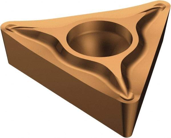 Sandvik Coromant - TCGT21.52 UM Grade 1125 Carbide Turning Insert - TiAlN/AlCr2O3 Finish, 60° Triangle, 1/4" Inscr Circle, 3/32" Thick, 1/32" Corner Radius - Americas Industrial Supply