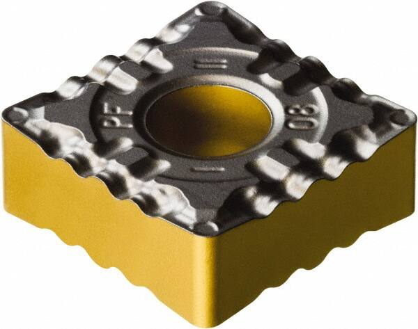 Sandvik Coromant - SNMG433 PF Grade 1515 Carbide Turning Insert - TiCN/AI2O3/TiN Finish, 90° Square, 1/2" Inscr Circle, 3/16" Thick, 3/64" Corner Radius - Americas Industrial Supply