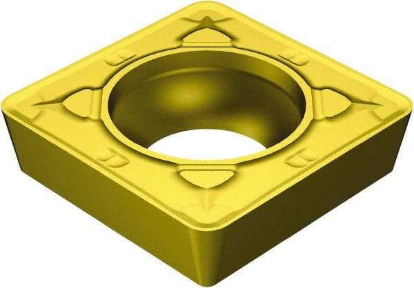 Sandvik Coromant - SCMT32.52 MR Grade 2035 Carbide Turning Insert - TiAlN/TiN Finish, 90° Square, 3/8" Inscr Circle, 5/32" Thick, 1/32" Corner Radius - Americas Industrial Supply