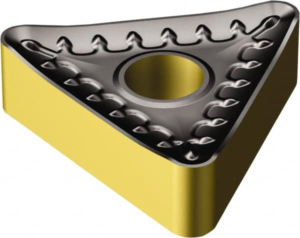 Sandvik Coromant - TNMM544 QR Grade 4325 Carbide Turning Insert - TiCN/Al2O3/TiN Finish, 60° Triangle, 5/8" Inscr Circle, 1/4" Thick, 1/16" Corner Radius - Americas Industrial Supply
