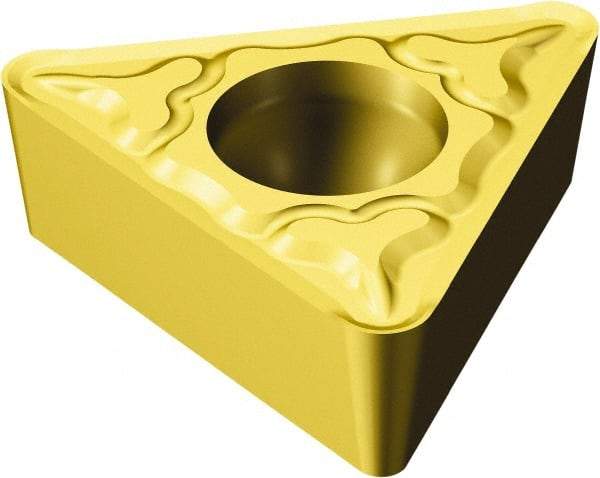 Sandvik Coromant - TCMT1.81.51 KM Grade 3005 Carbide Turning Insert - TiCN/Al2O3/TiN Finish, 60° Triangle, 7/32" Inscr Circle, 3/32" Thick, 1/64" Corner Radius - Americas Industrial Supply