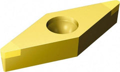 Sandvik Coromant - VBGW332 Grade 7015 CBN Turning Insert - TiN Finish, 35° Diamond, 3/8" Inscr Circle, 3/16" Thick, 1/32" Corner Radius - Americas Industrial Supply