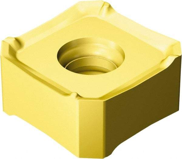 Sandvik Coromant - 345R13T5 MM Grade 2040 Carbide Milling Insert - TiCN/Al2O3/TiN Finish, 5.95mm Thick, 13mm Inscribed Circle, 0.8mm Corner Radius - Americas Industrial Supply