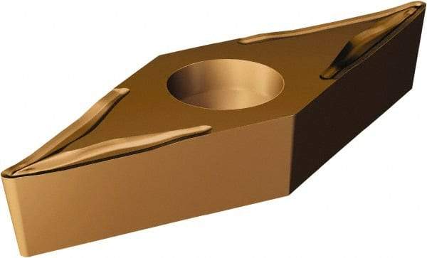 Sandvik Coromant - VBMT331 UM Grade 1115 Carbide Turning Insert - TiAlN/AlCr2O3 Finish, 35° Diamond, 3/8" Inscr Circle, 3/16" Thick, 1/64" Corner Radius - Americas Industrial Supply