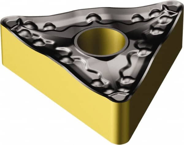 Sandvik Coromant - TNMM332 PR Grade 4335 Carbide Turning Insert - TiCN/AI2O3/TiN Finish, 60° Triangle, 3/8" Inscr Circle, 3/16" Thick, 1/32" Corner Radius - Americas Industrial Supply