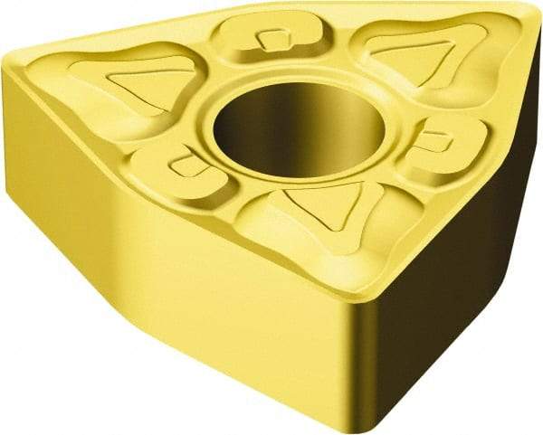 Sandvik Coromant - WNMG332 XM Grade GC30 Carbide Turning Insert - TiCN/Al2O3/TiN Finish, 80° Trigon, 1/4" Inscr Circle, 3/16" Thick, 1/32" Corner Radius - Americas Industrial Supply