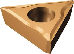 Sandvik Coromant - TCEX1.21.200 F Grade 1125 Carbide Turning Insert - TiAlN/AlCr2O3 Finish, 60° Triangle, 5/32" Inscr Circle, 5/64" Thick, 0.02mm Corner Radius - Americas Industrial Supply