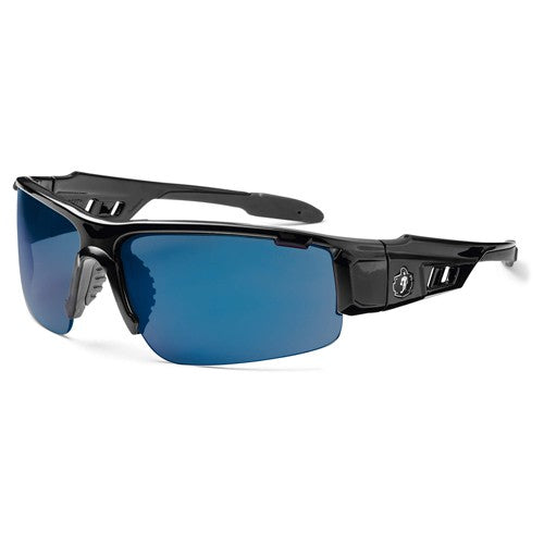 DAGR Blue Mirror Lens Black Safety Glasses - Americas Industrial Supply