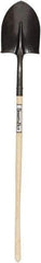 SEYMOUR-MIDWEST - 12" High x 8-3/4" Wide Round Steel Shovel - 42" Long Wood Straight Handle, Rolled - Americas Industrial Supply