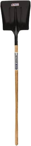 SEYMOUR-MIDWEST - 14-1/2" High x 13-1/2" Wide Square Steel Scoop - 54" Long Wood Straight Handle, No Step - Americas Industrial Supply